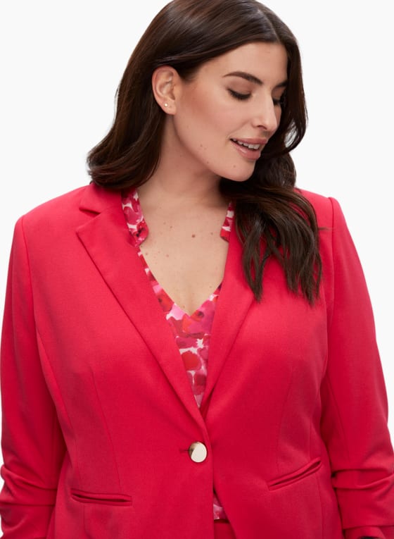 Gathered Sleeve Blazer