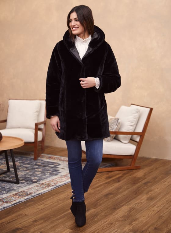Reversible Faux Fur Coat