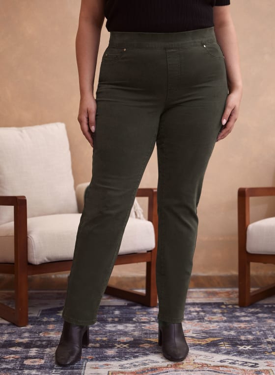 Pull-On Straight Leg Jeans
