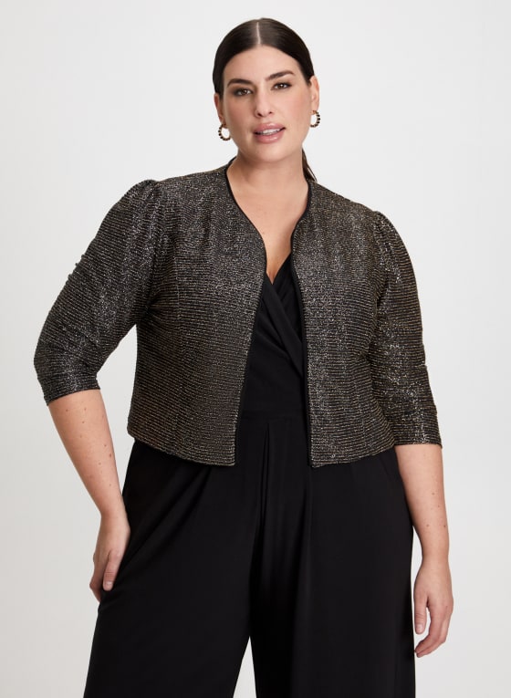 Puffed Sleeve Metallic Bolero