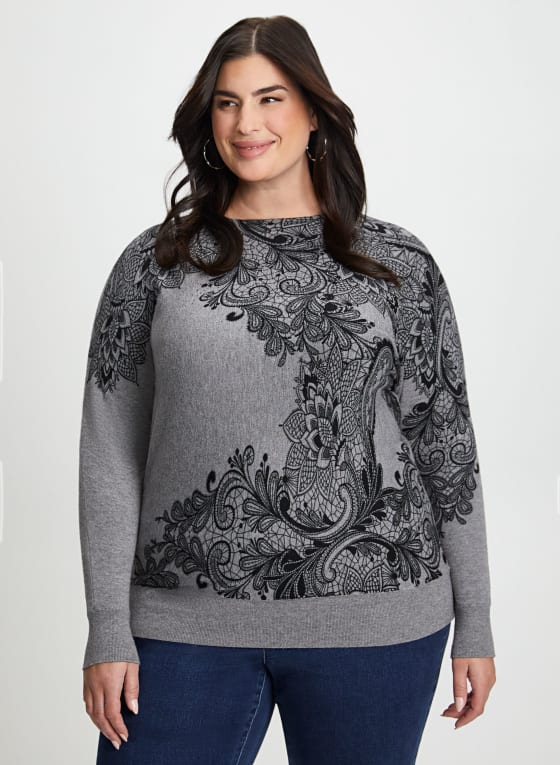 Paisley Print Sweater