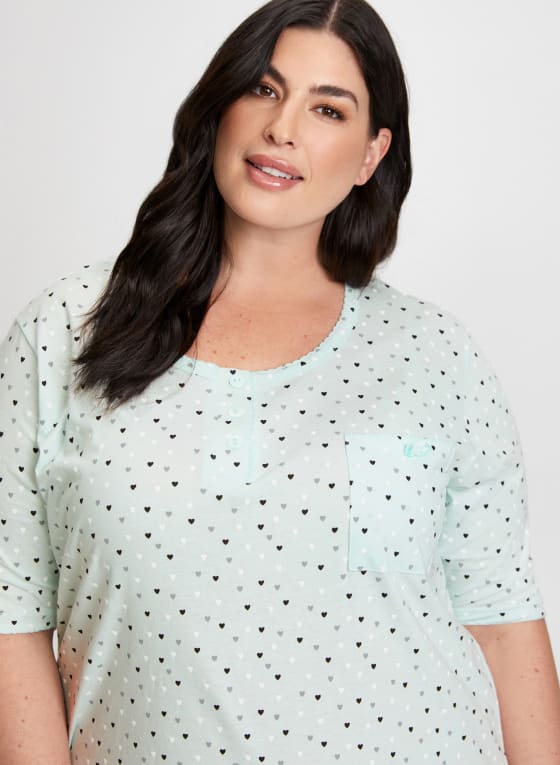 Polka Dot Motif Nightgown