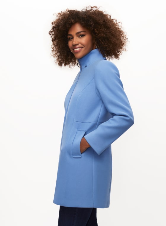 Stretch Wool Blend Coat
