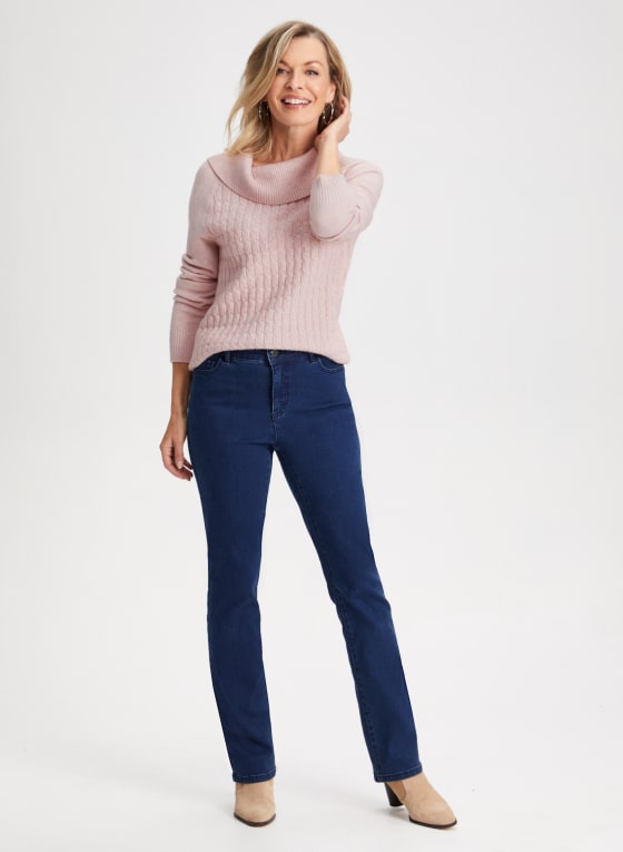 Pearl Embellished Cowl Neck Sweater
