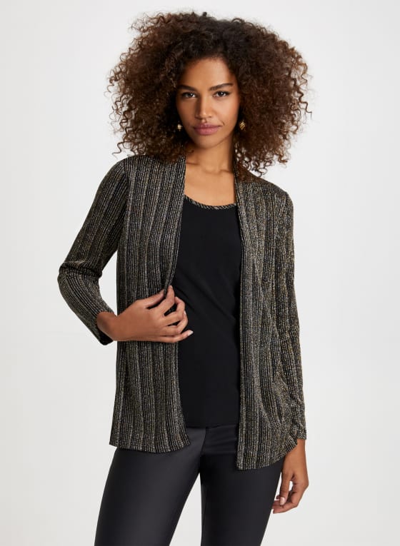 Metallic Stripe Fooler Top