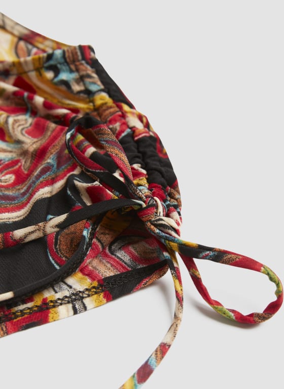 Paisley Print Shirred Detail Top