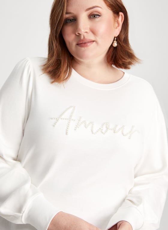 Pearl Detail Long Sleeve Pullover