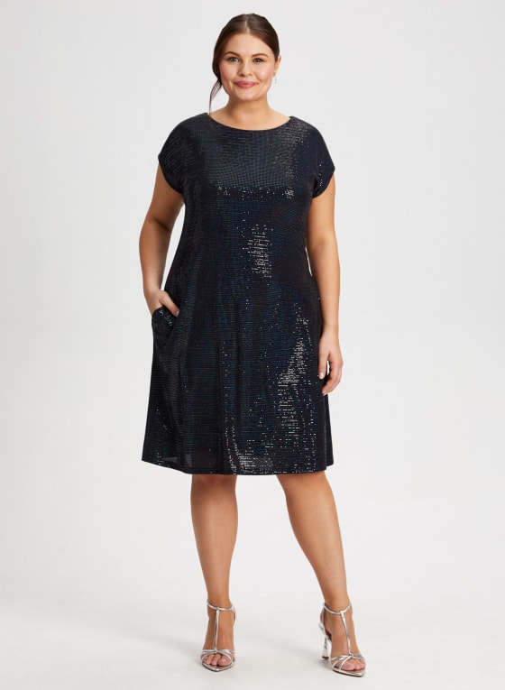 Cap Sleeve Sequin Dress