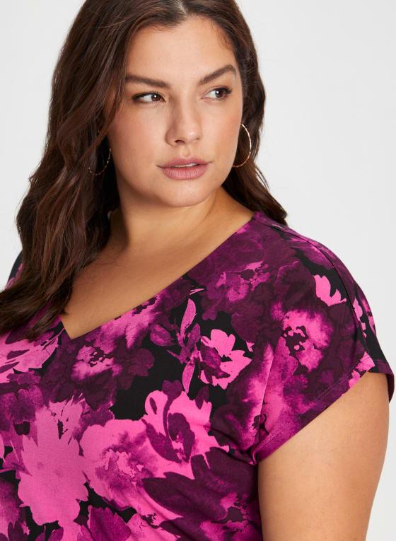 Short Sleeve Floral Print Top