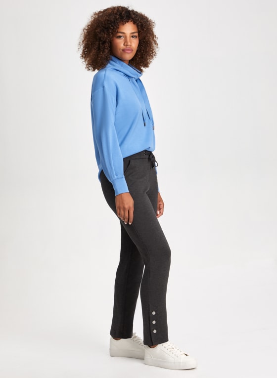 Button Detail Pull-On Pants