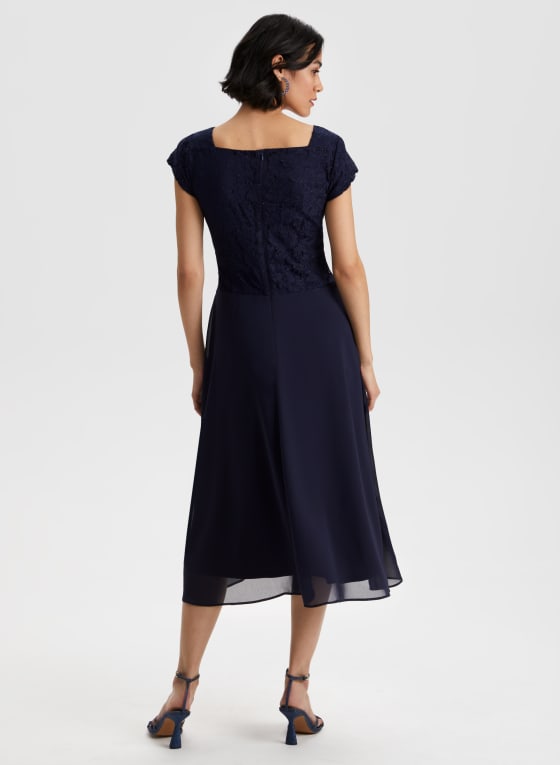 Lace & Glitter Detail Dress