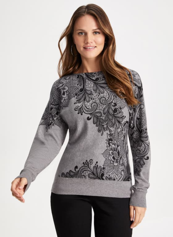 Paisley Print Sweater
