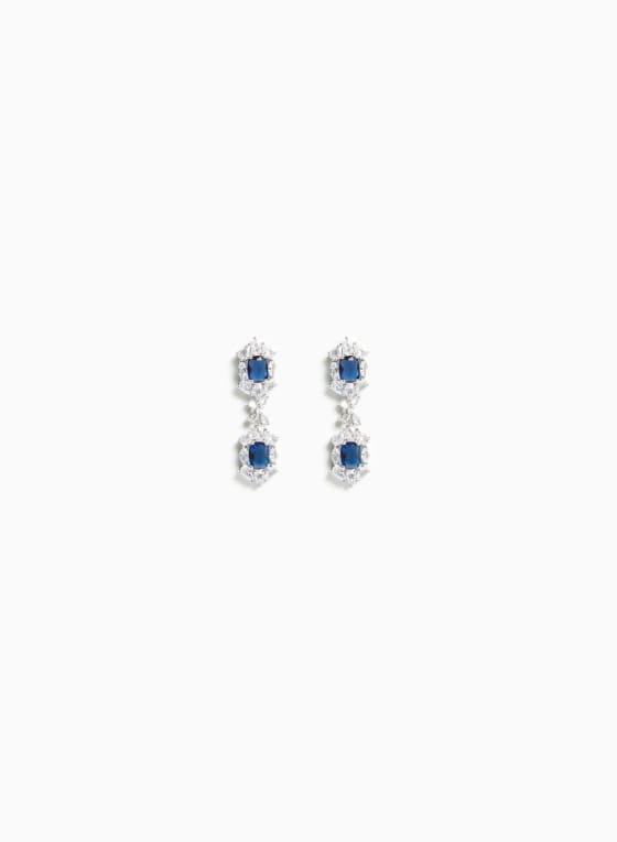 Three-Tier Crystal & Rhinestone Earrings