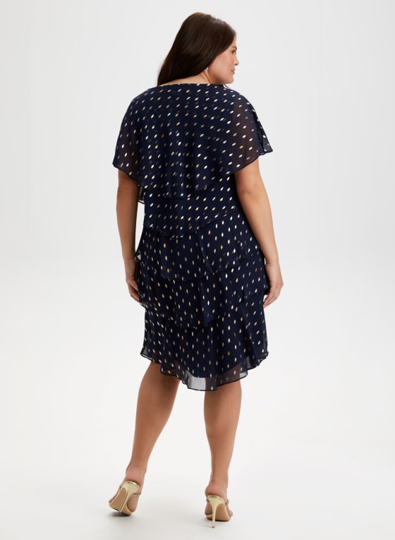 Tiered Dot Print Dress