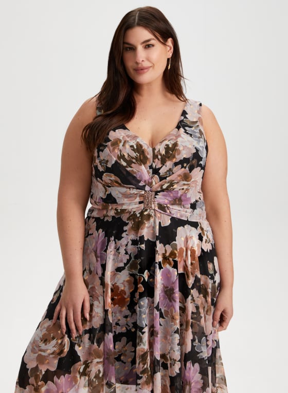 Floral Print High-Low Dress