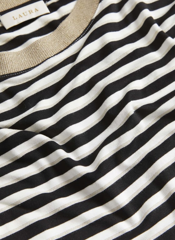 3/4 Sleeve Stripe Print Top