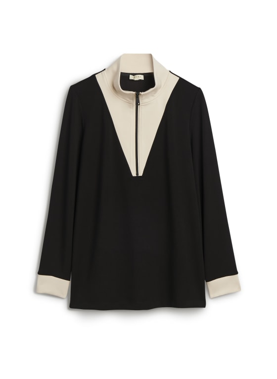 Colour Block Mock Neck Top