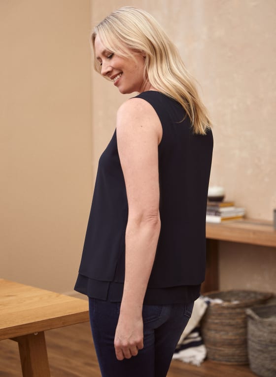 Sleeveless V-Neck Blouse