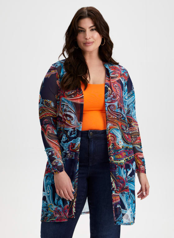 Paisley Print Open Front Top