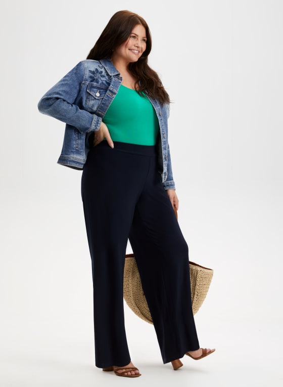 Pull-On Wide Leg Pants