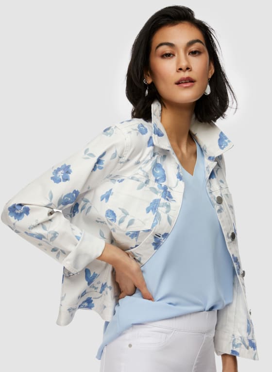 Floral Print Denim Jacket