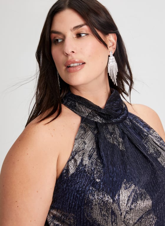 Floral Print Halter Neck Dress