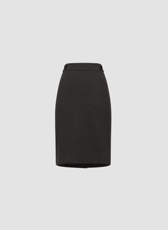 Vegan Leather Detail Pencil Skirt