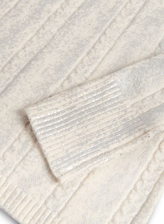 Metallic Cable Knit Sweater