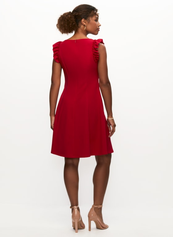 V-Neck Ruffle Detail Dress