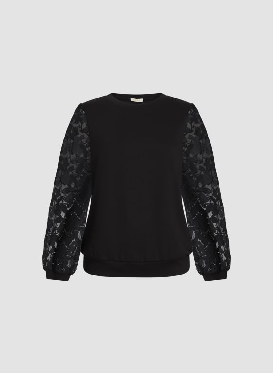 Floral Organza Sleeve Top