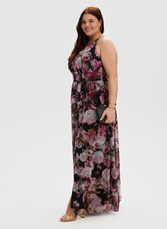 Floral Print Halter Neck Dress