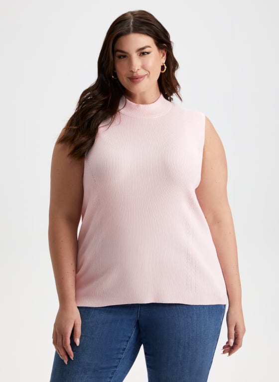 Sleeveless Mock Neck Sweater