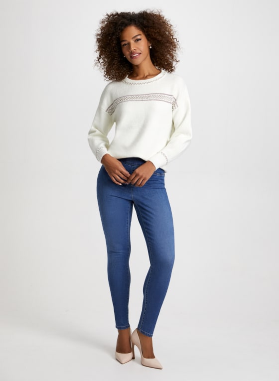 Pearl & Glitter Stripe Sweater
