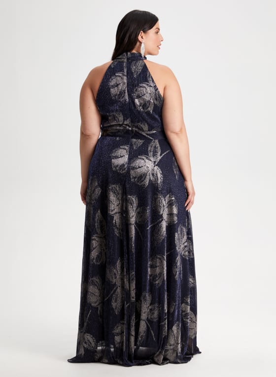 Floral Print Halter Neck Dress