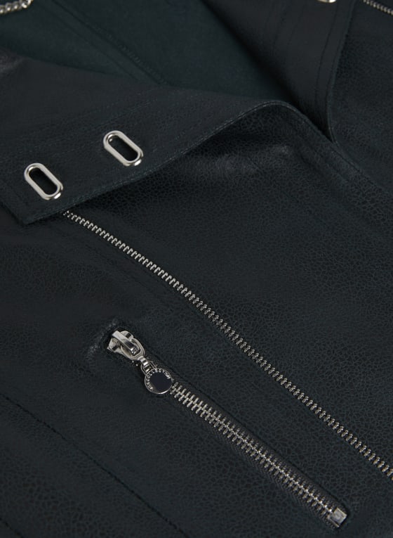 Stud Detail Faux Suede Jacket