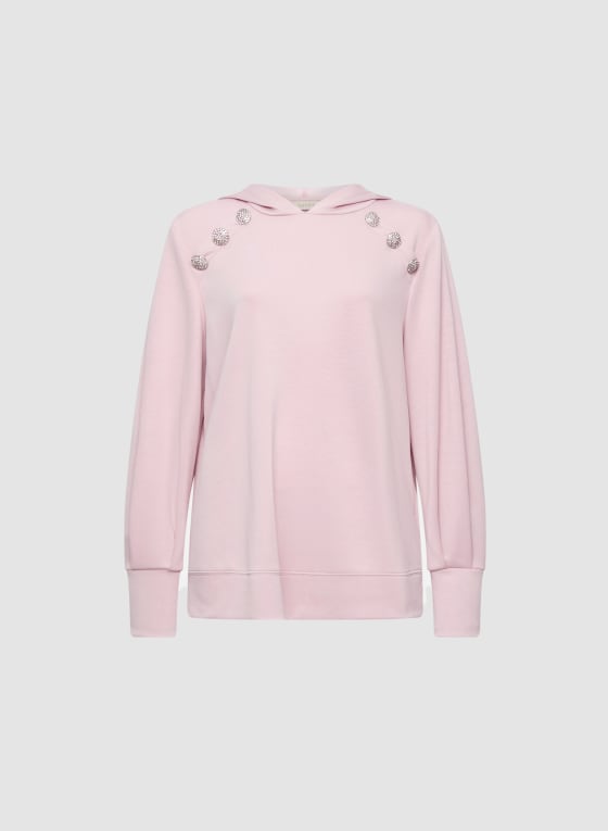 Hooded Crystal Button Top