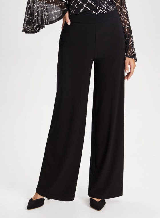 Pull-On Wide Leg Jersey Pants