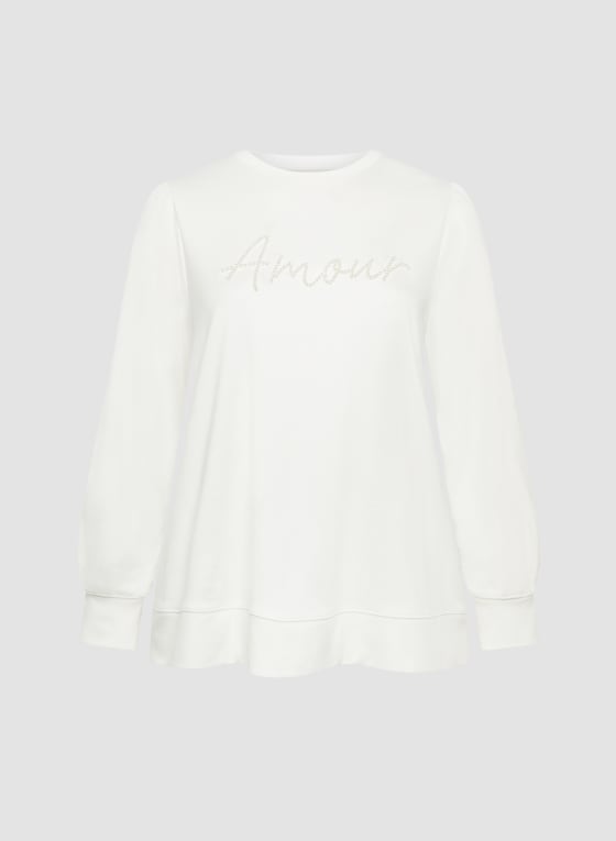 Pearl Detail Long Sleeve Pullover