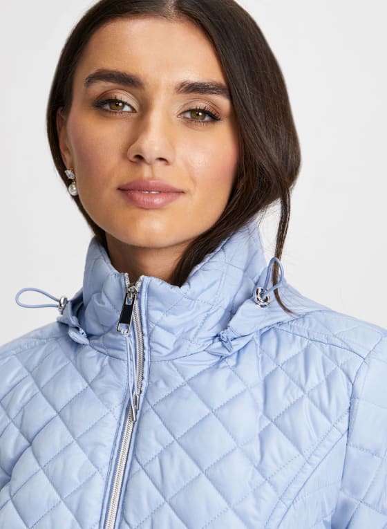 Quilted Zip Front Coat