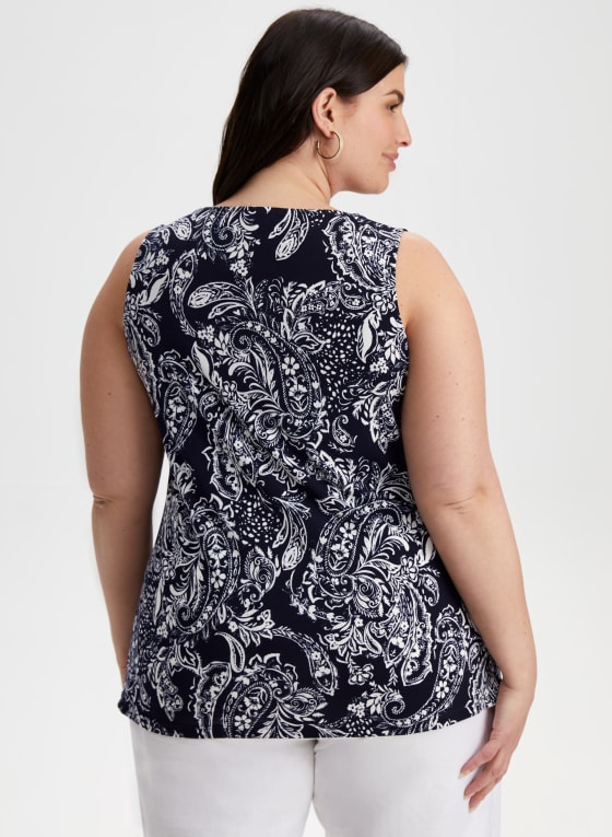 Paisley Print Sleeveless Top