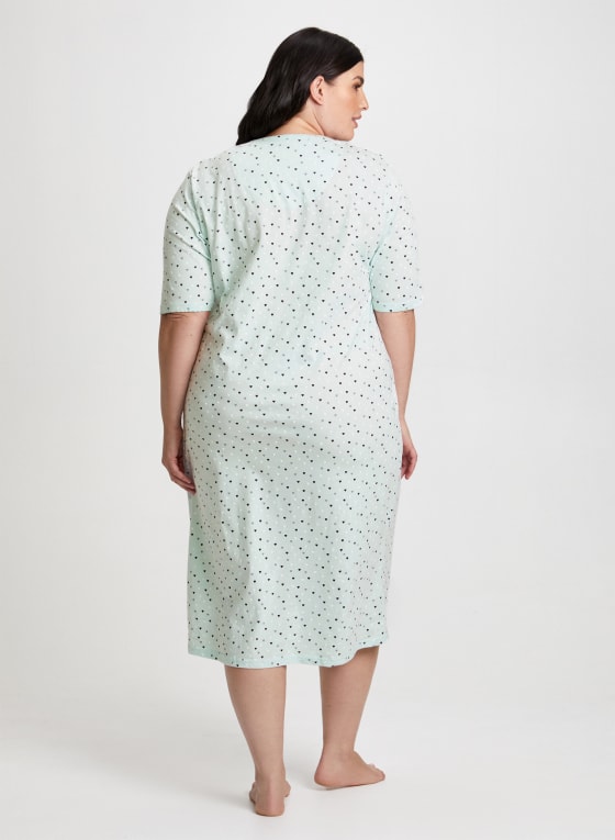 Polka Dot Motif Nightgown