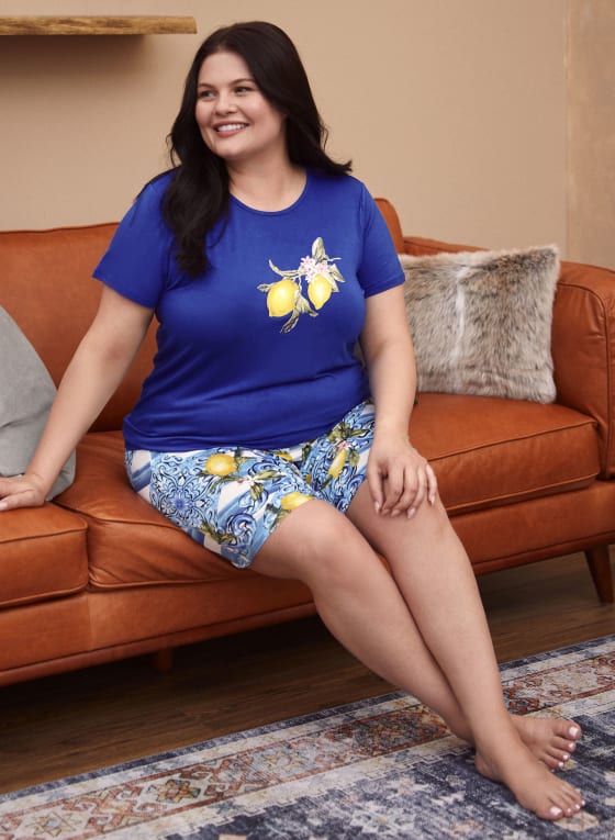 Lemon Print Pyjama Top