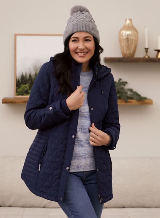 Removable Pom Pom Cable Knit Hat