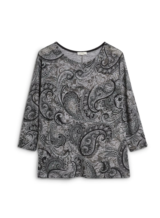 Paisley Print Knit Top