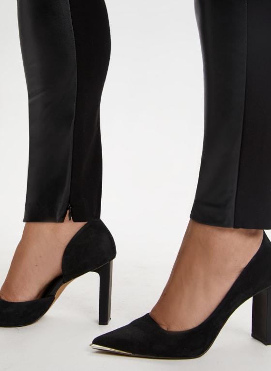 Vegan Leather Front Leggings