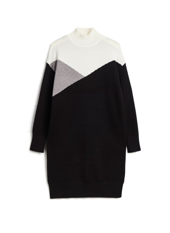 Colour Block Knit Sweater Dress