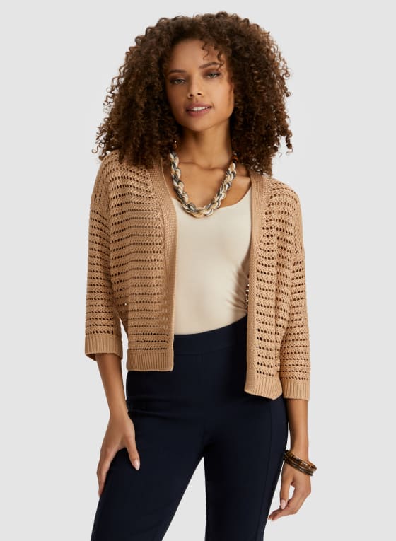 Open Front Knitted Cardigan