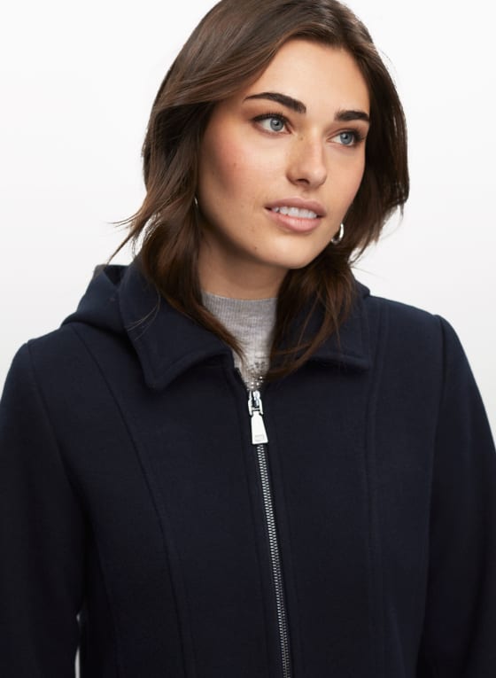 Stretch Wool Blend Coat