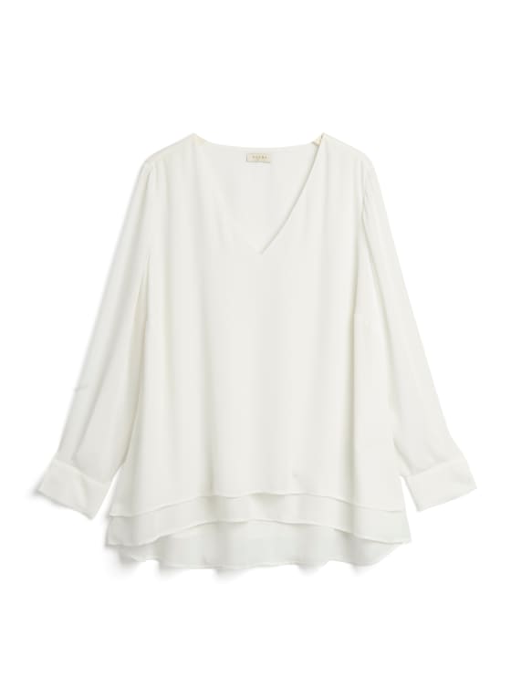 Double Layer V-Neck Blouse