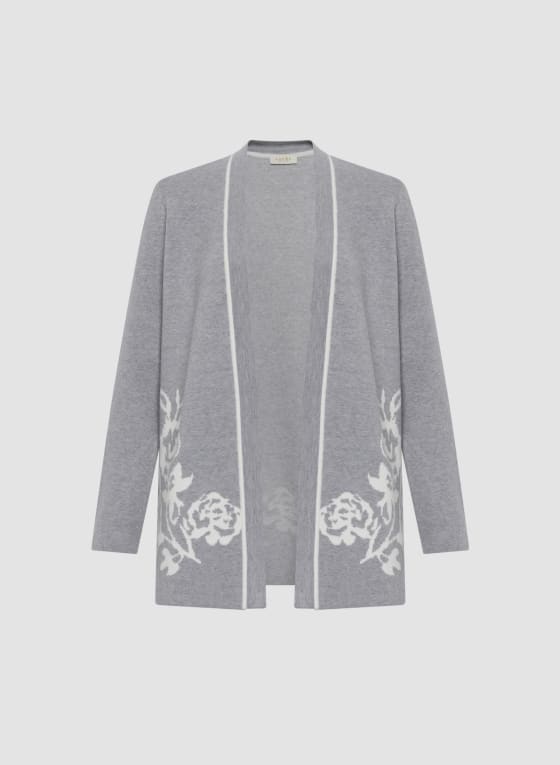 Floral Pattern Open Front Cardigan